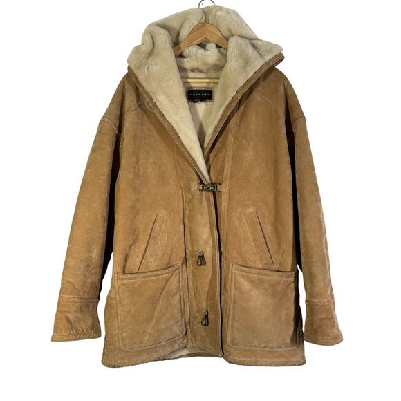 Gallery Suede Hooded Coat Size M - Picture 1 of 8